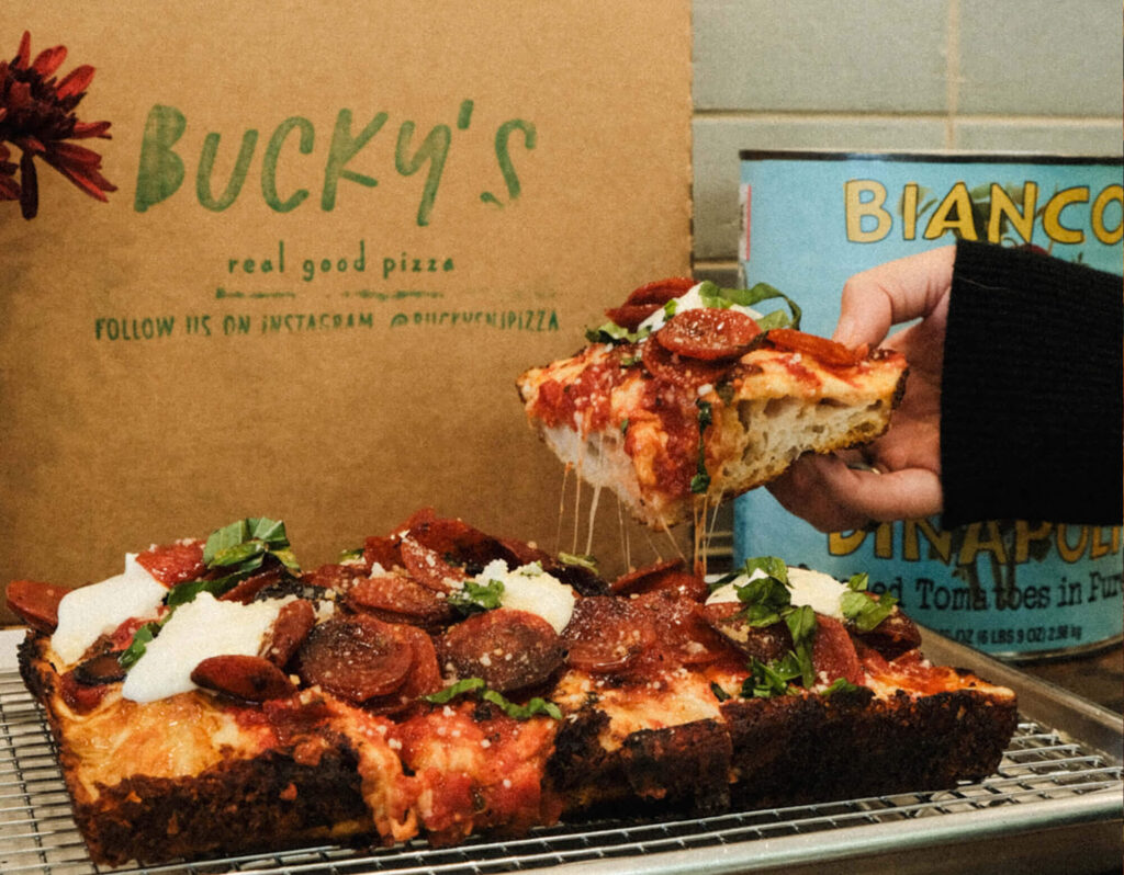pizza in box
