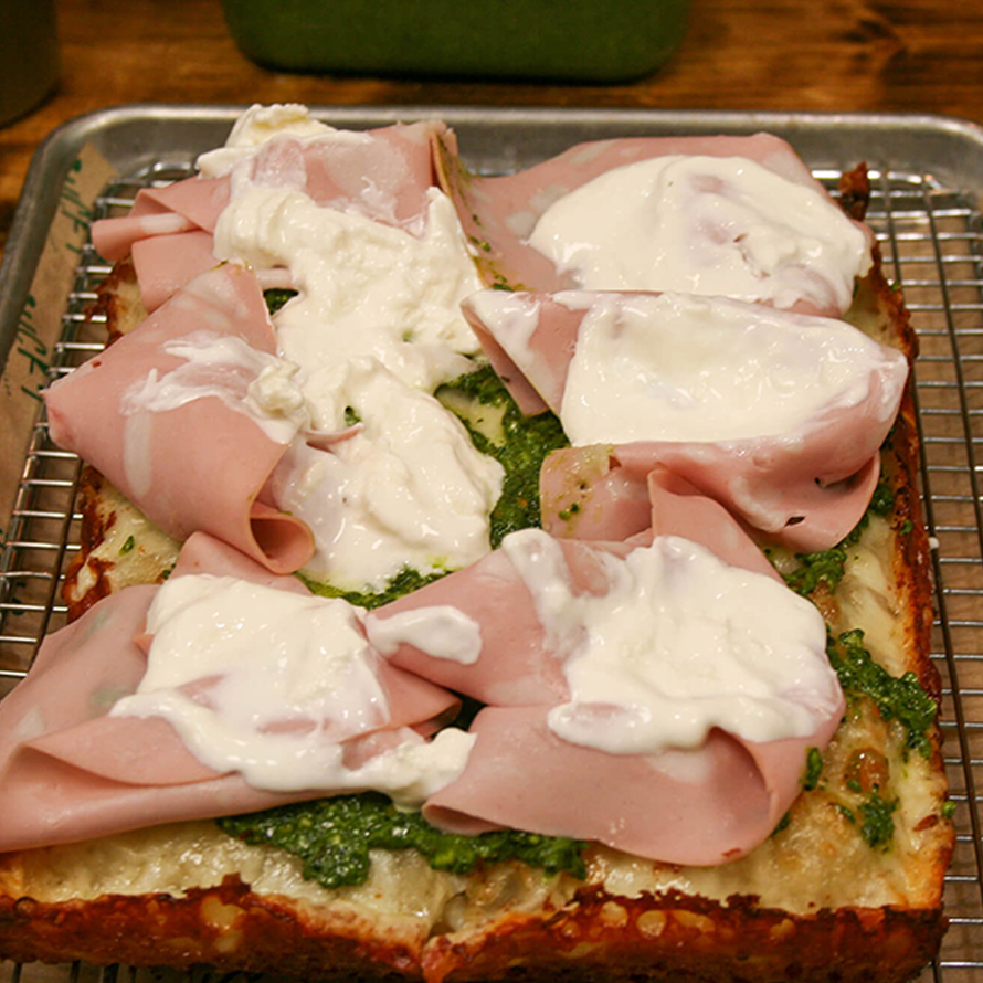 pizza with meat